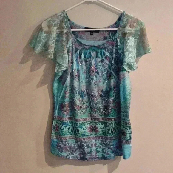 Women's‎ Blue short sleeve top size small - Picture 1 of 5
